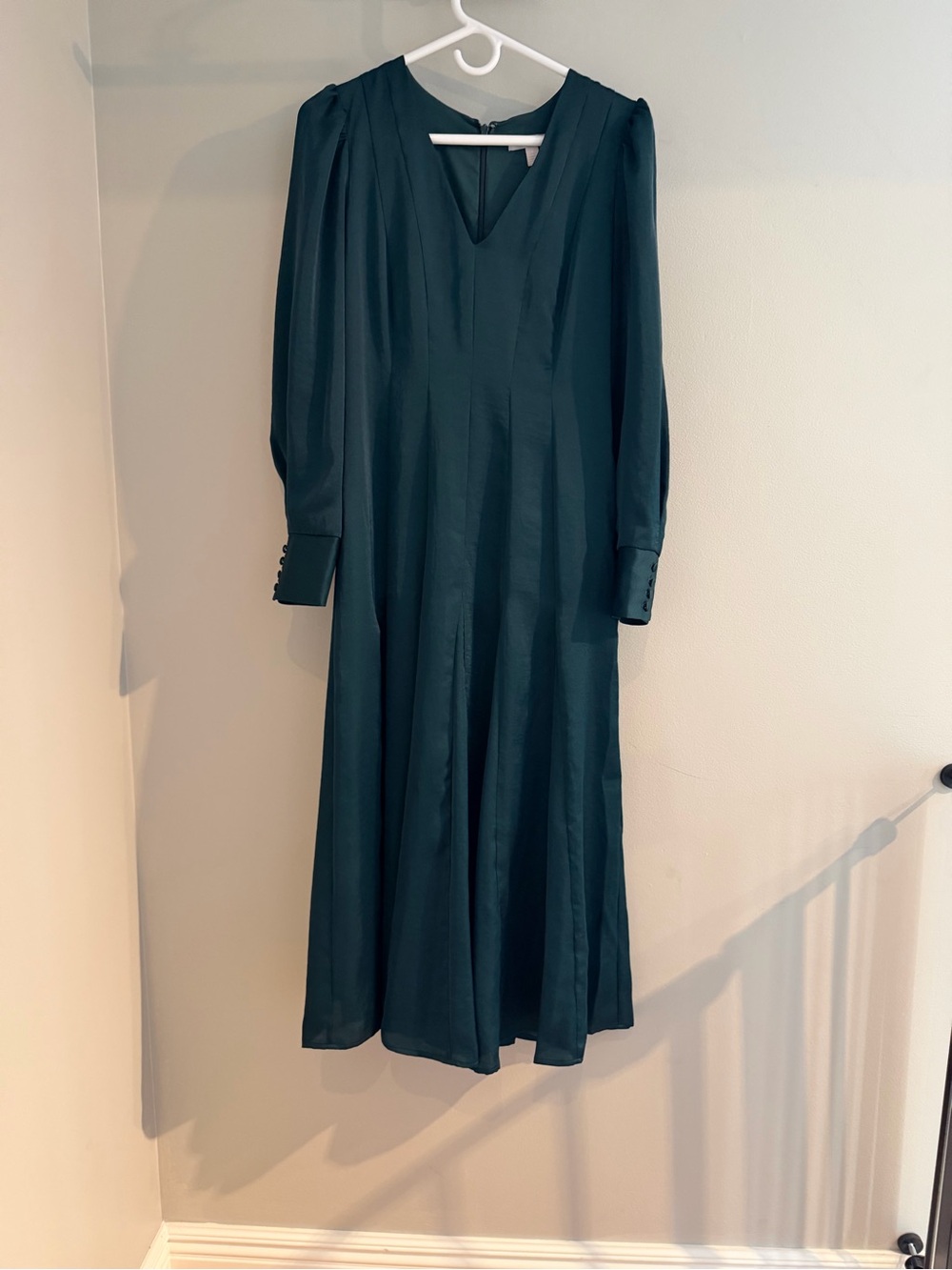 Chelsea28 Teal Long-Sleeve V-Neck Midi Dress